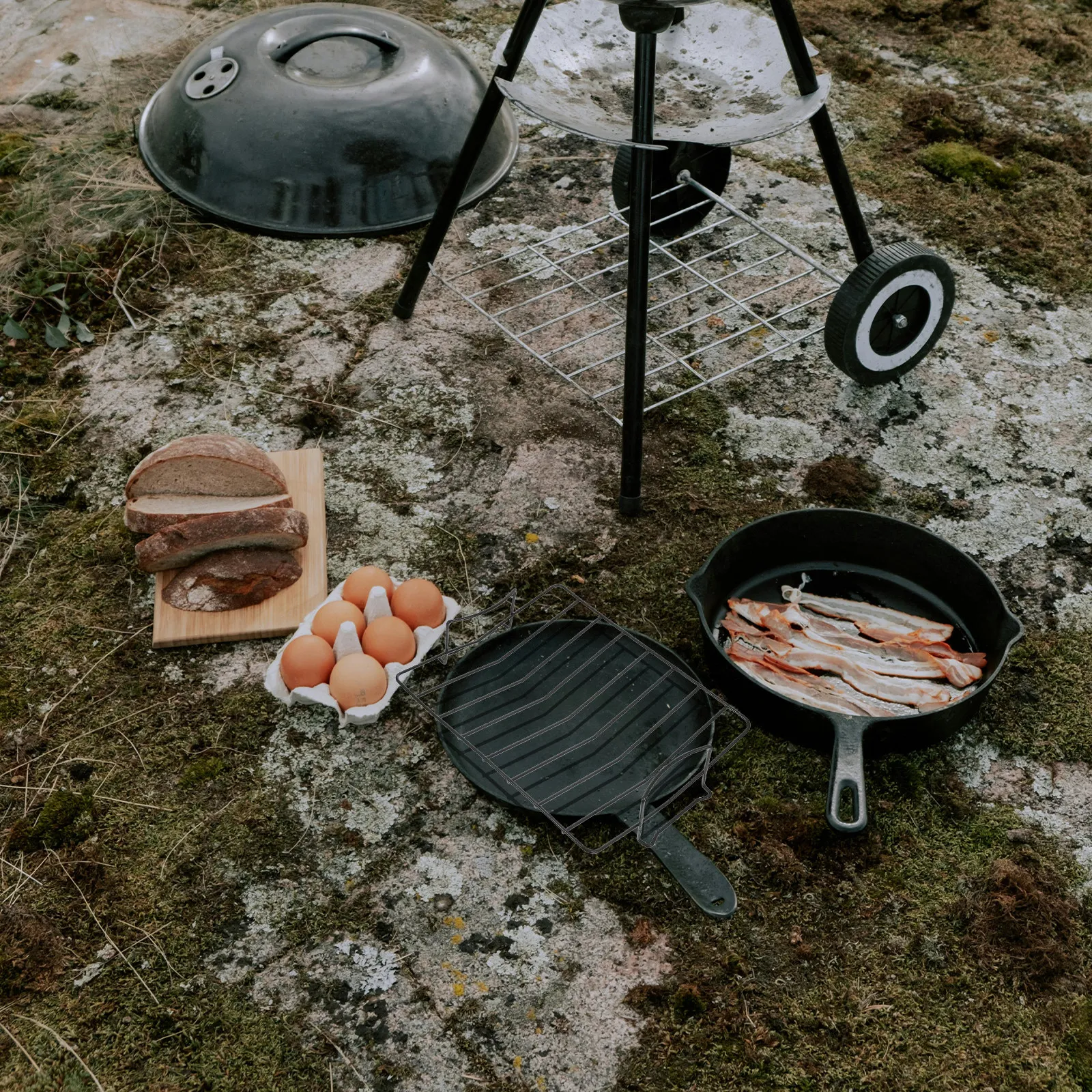 Portable Outdoor Grill Rack Boatshaped Stainless Steel Rib and Chicken Stand Foldable Bbq Seasoning Rack Grilling Accessories