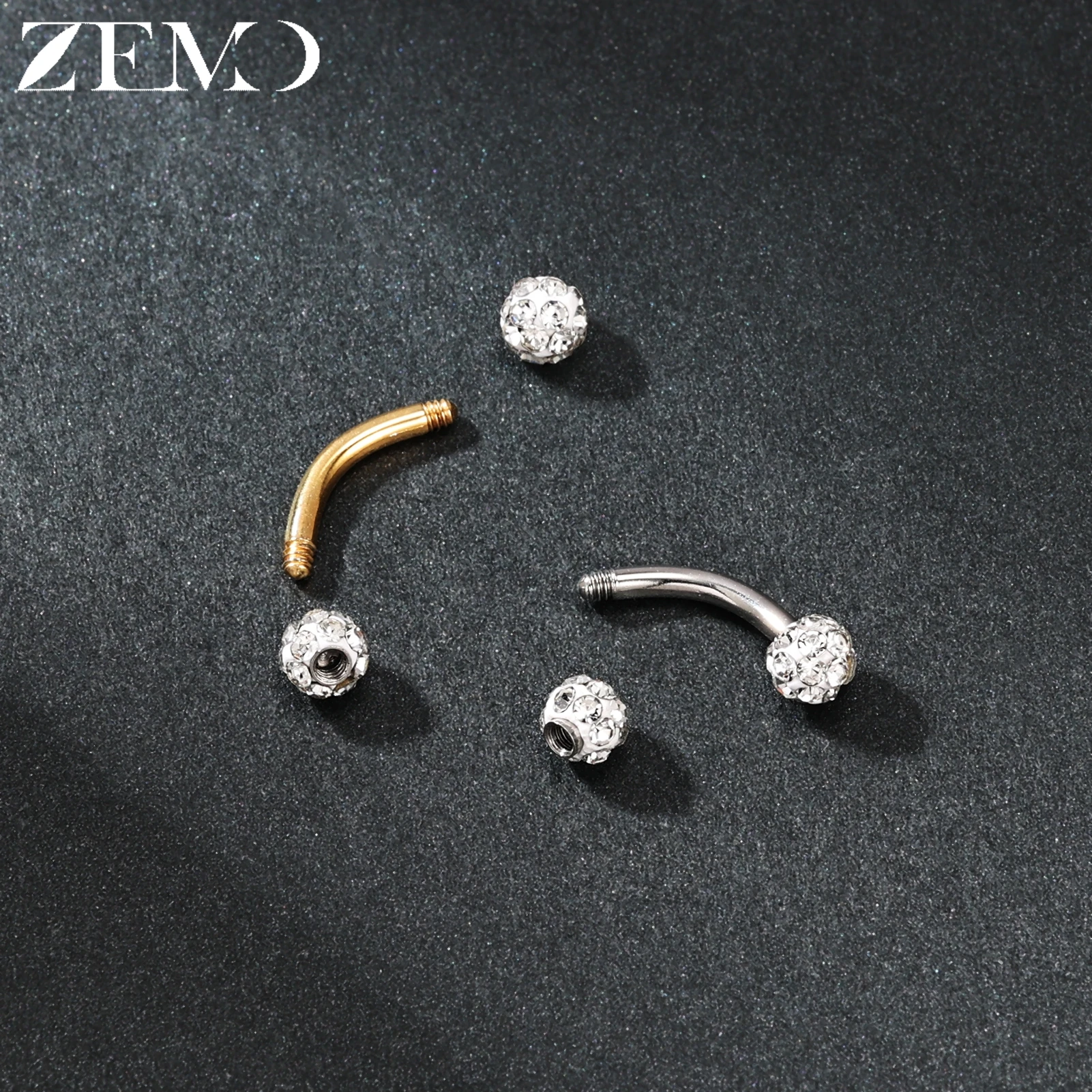 ZEMO 1PC 14/16G Stainless Steel Eyebrow Ring Internal Thread Curved Barbell Navel Ring Cartilage Earring Piercing Jewelry 6-16MM view 3