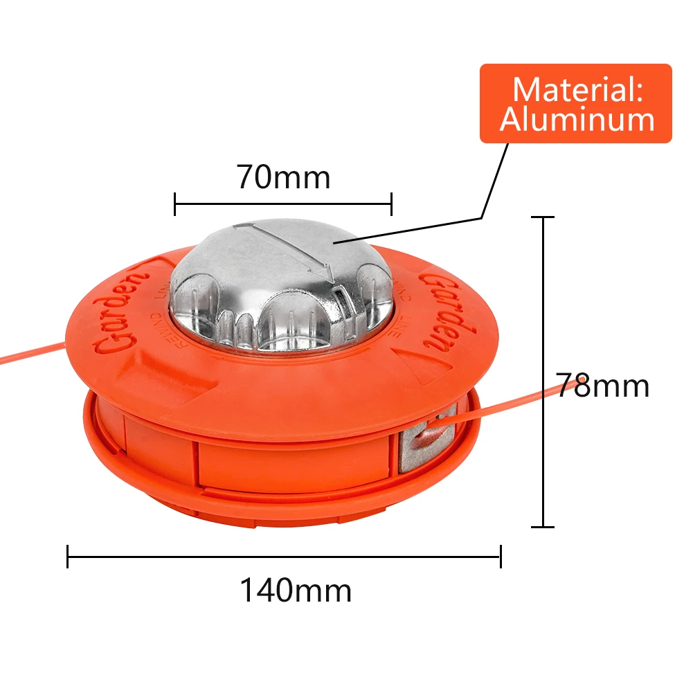 Universal M10 Aluminum Nylon Brush Mower Garden Lawn Brush Cuttermower Head 2 Lines Cutter Head Thread Line String Saw Strimmer