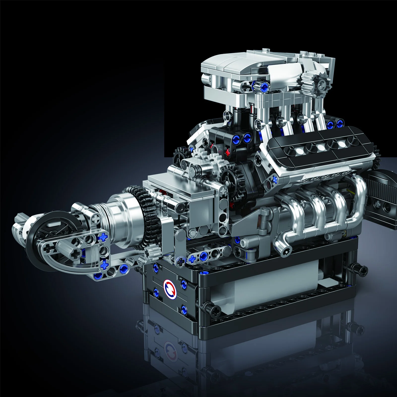 737 pezzi di mattone 10206 V8 kit modello motore che corre, batteria di combustione del motore a benzina a 8 cilindri/blocchi motore imposta STEM giocattolo regalo