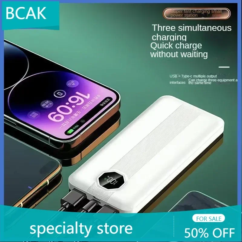 BCAK/Brand Store Outdoor Power Bank10000MAh 200000mAh Super Fast Charging Mobile Power Supply Portable Suitable for Mobile Phone