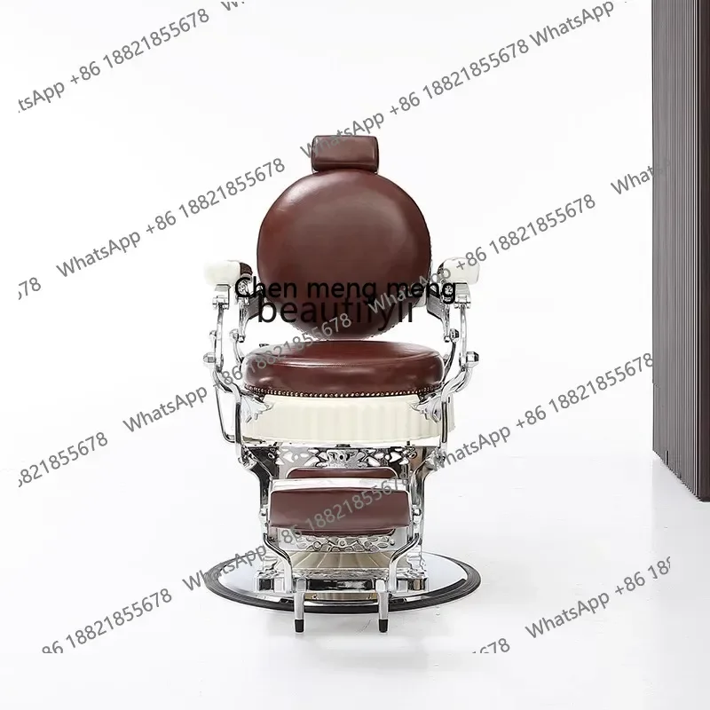 

cc182Retro oil head large chair can be reclined barber hair salon hair salon special men's oil head chair