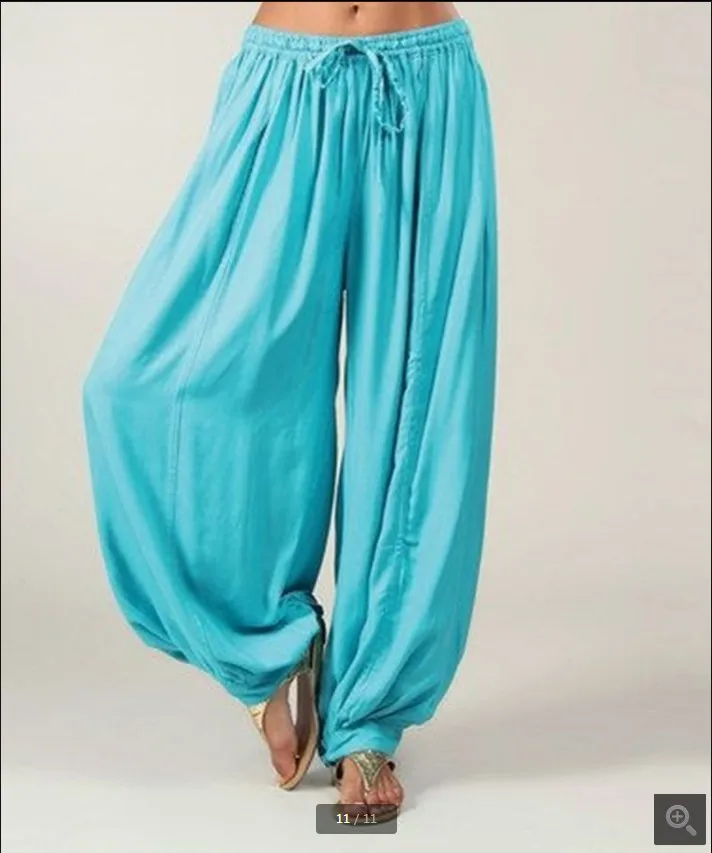 2024 Summer New Women's Solid Color Lantern Pants Loose Pleated Drawstring Casual Ankle Sports Pants Harlan Pants