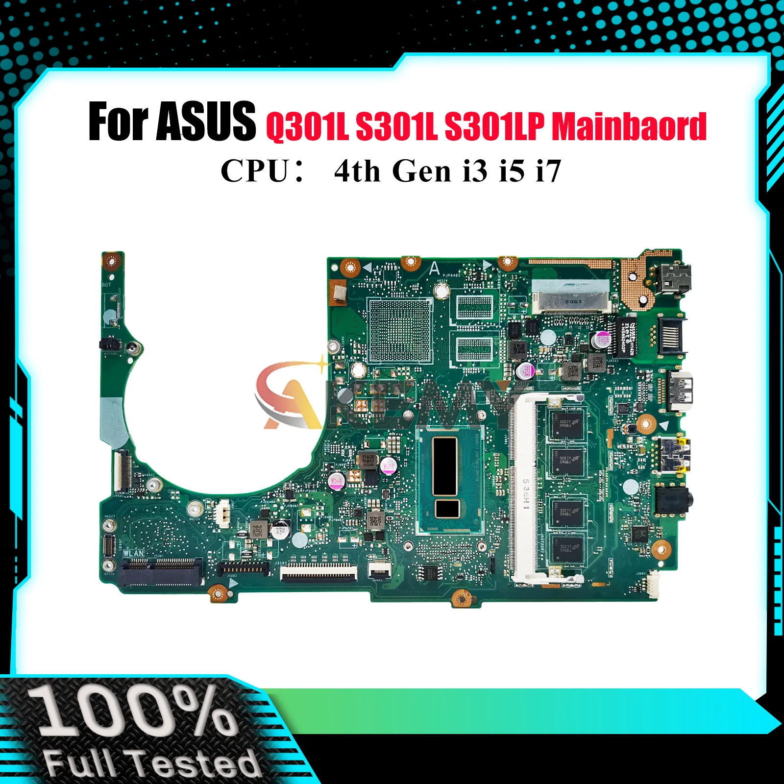 

S301LA Материнская плата для ноутбука ASUS VivoBook S301L S301LP Q301L S301LA Материнская плата для ноутбука с процессором i3 i5 i7 100% тест ОК быстрая доставка