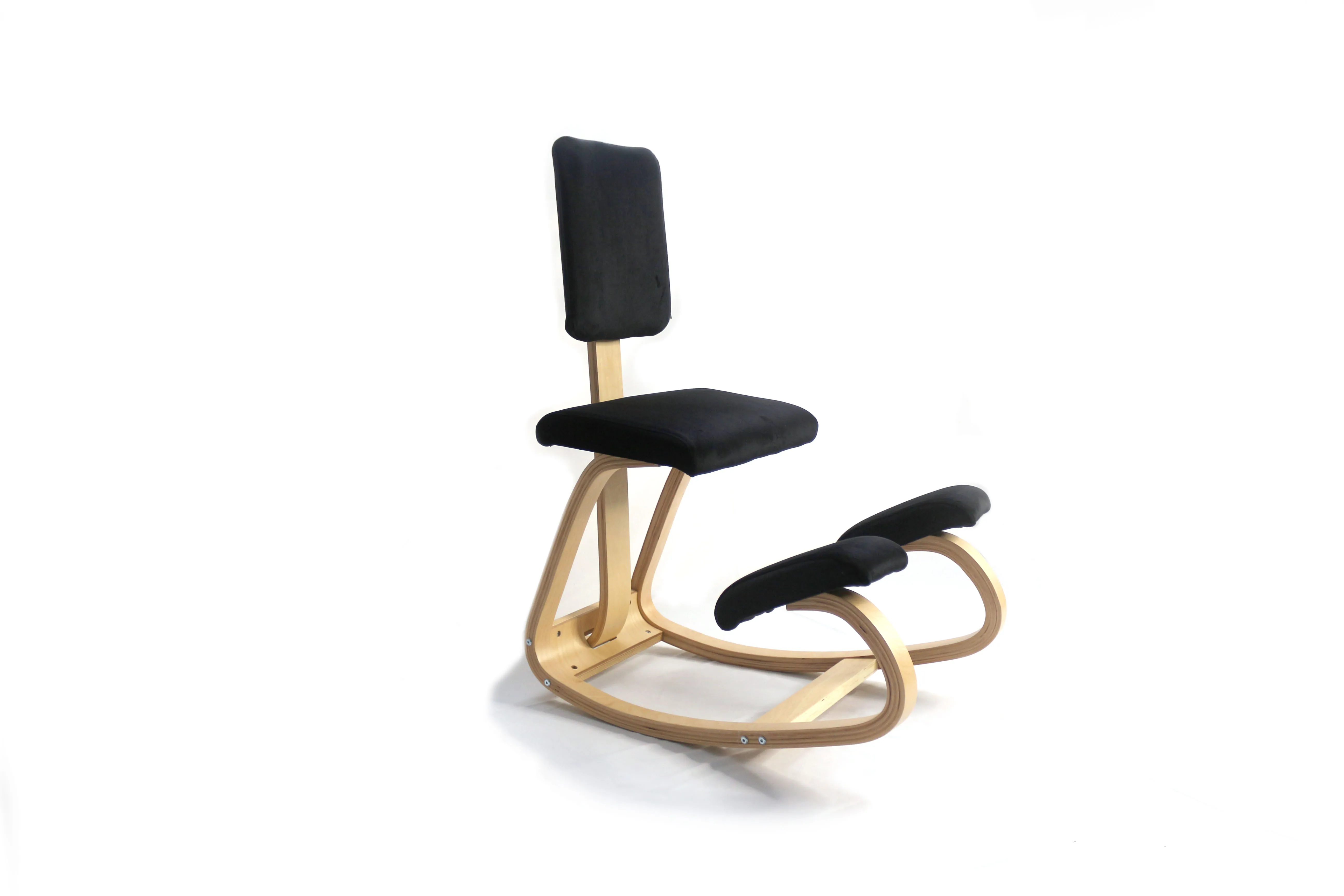 Ergonomic Wooden Rocking Kneeling Chair for Upright Posture Wooden Kneeling Chair