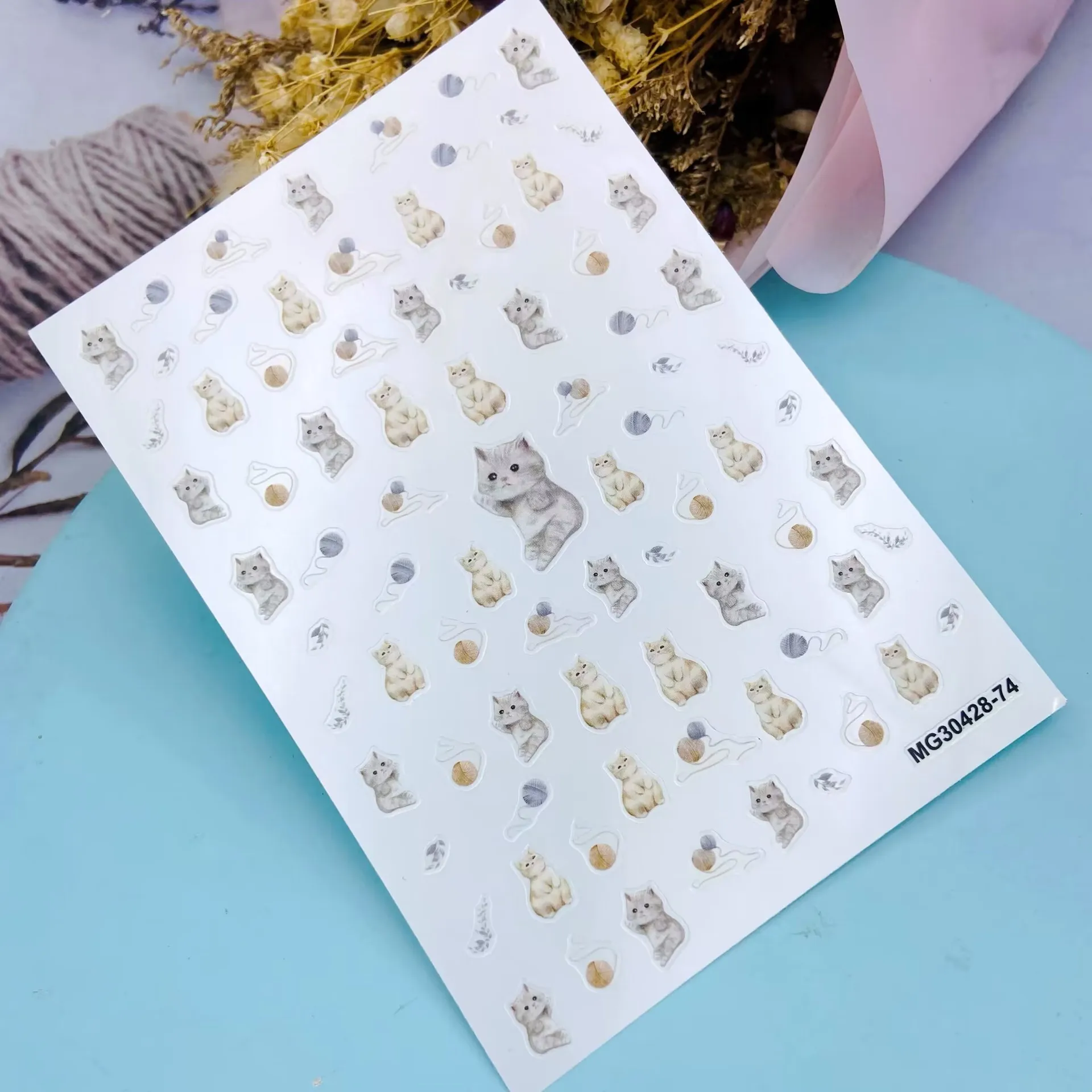 Fashion DIY Japanese Style Thin Traceless Nail Stickers New Design of Dragon Tiger Fish & Baby Cats Serious Dry Nail Decals Gift