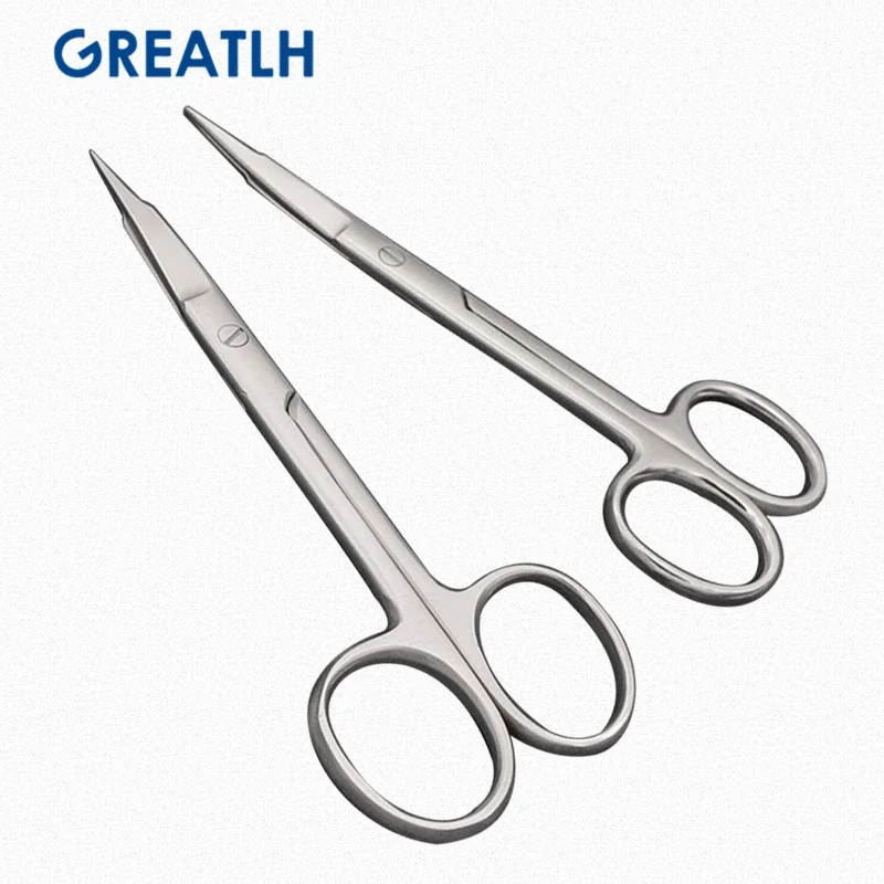 13.5cm  Stainless Steel Straight Curved Tip Urethral Scissors  Small Animal Surgery Tools