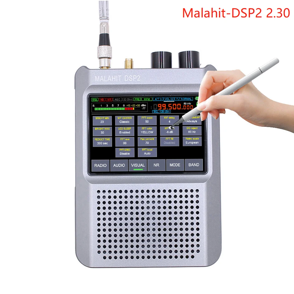 2023 Malahiteam DSP2 SDR 2.30C 50K-2GHz Receiver Radio DSP 5000mAh 3.5 Touch LCD Russian Genuine Authorized Malahit SDR