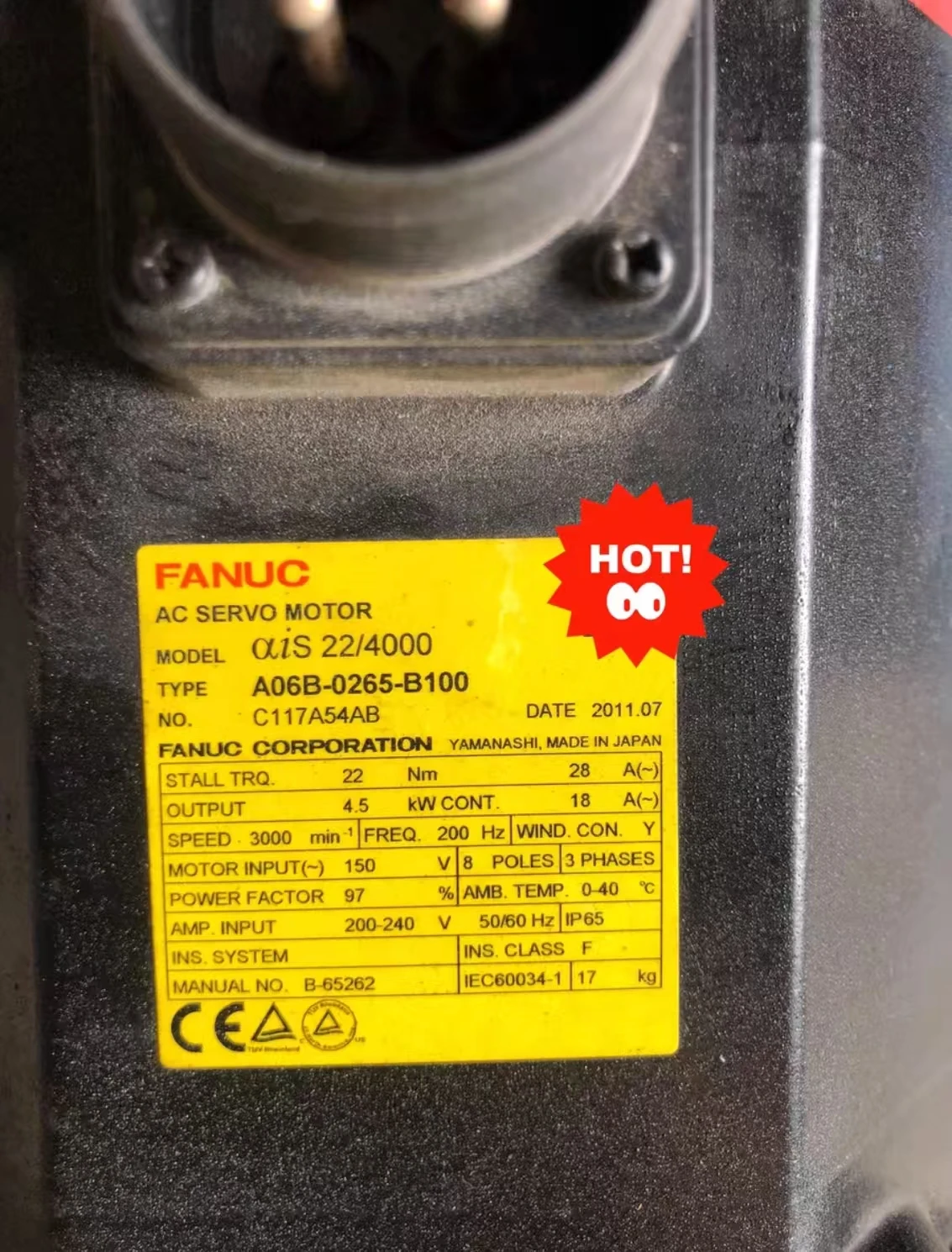 A06B-0265-B100 اختبار محرك سيرفو مستعمل موافق