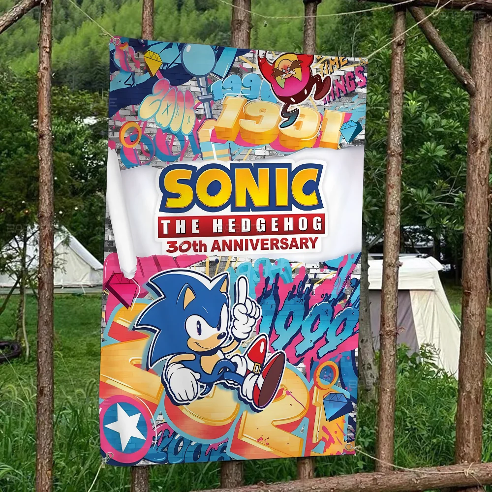 S-Sonics The Hedgehog Advanced Printing Commercial Advertising Flag Company Party Banner