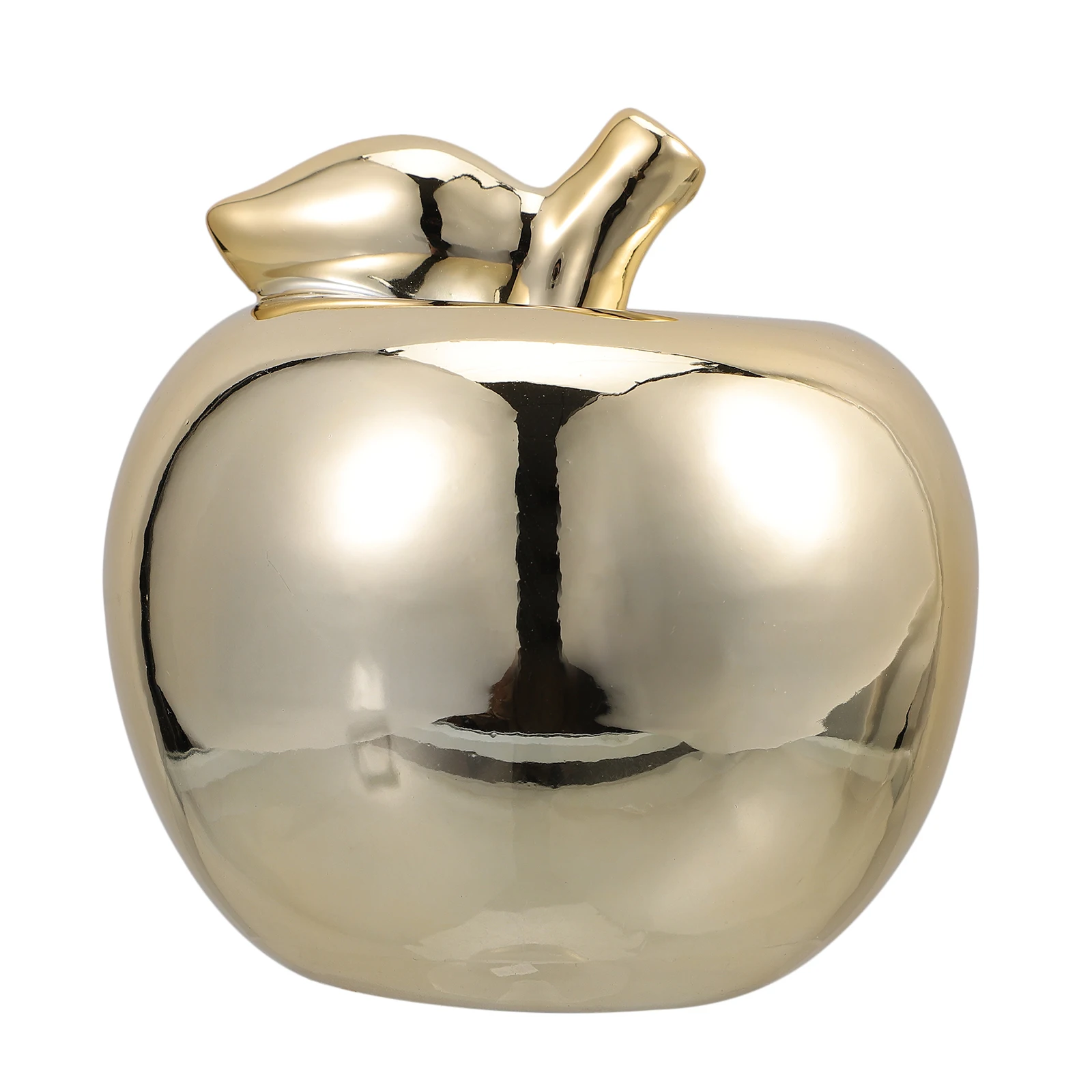 

Christmas Decorations Apple Ornament Fruit House Desktop Ornaments Crystal Figurine Shelf Statue Decorative Golden Office
