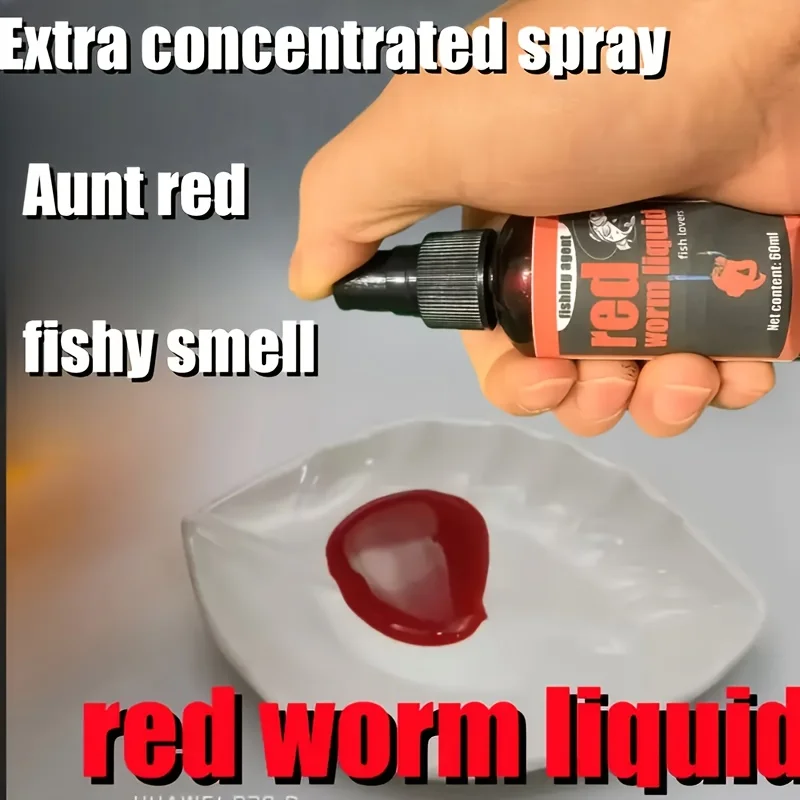 Leistungsstarkes Angelköder-Spray, roter Wurm, flüssiger Lockstoff mit Düse, geeignet zum Angeln von Süß-/Salzwasser – langlebiger Köder – Detail 4