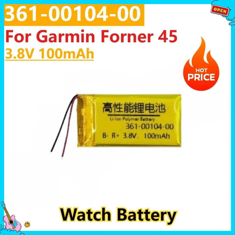 

100% New 3.8V 100mAh High Quality Replacement Watch Battery 361-00104-00 For Garmin Forner 45