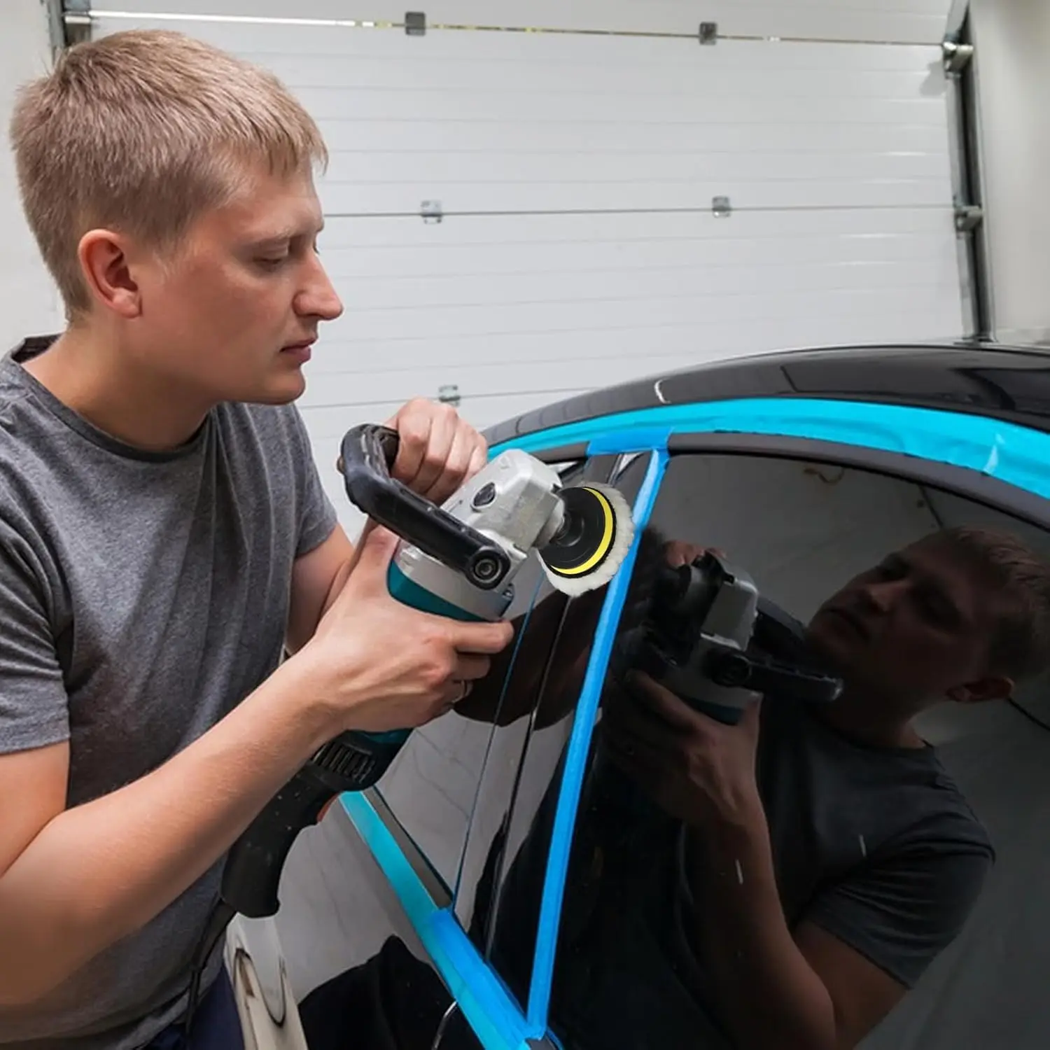 3 بوصة 5 بوصة لوحة تلميع الرطب والجاف الصنفرة عدة 31 قطعة مع متنوعة 600-3000 حصى وسادة الصوف ووسادة دعم لسيارة Polishig