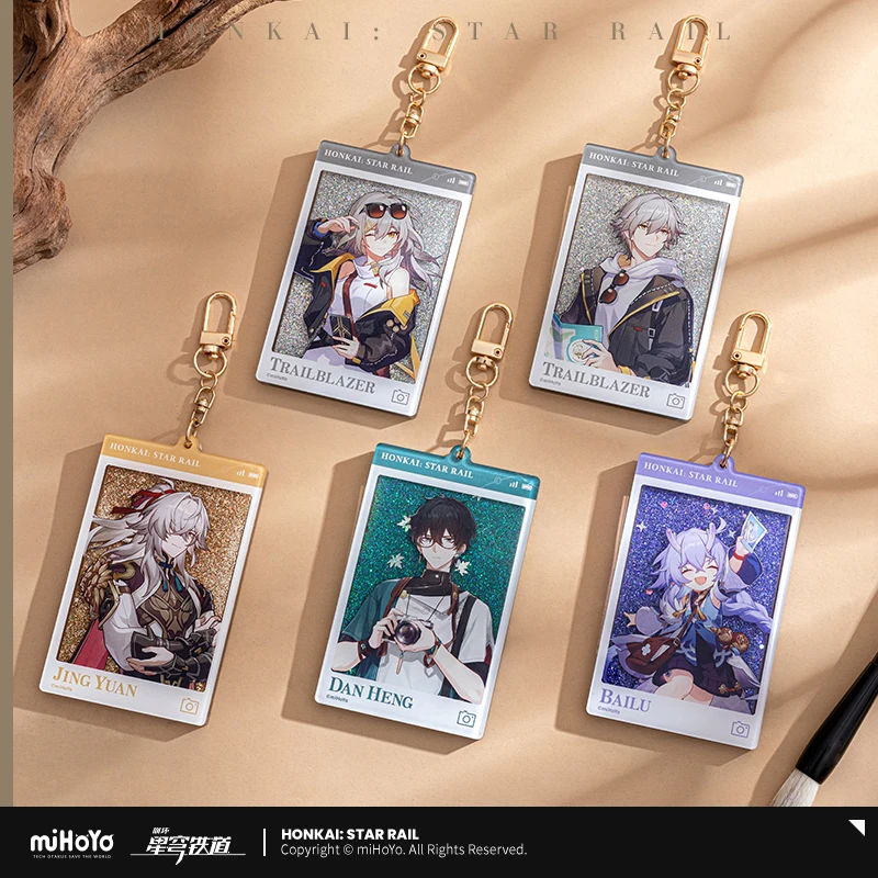 Anime Honkai: Star Rail Train Around Series Quicksand Pendant Dan Heng Trailblazer Men Women Bailu Jing Yuan Keychain MiHoYo