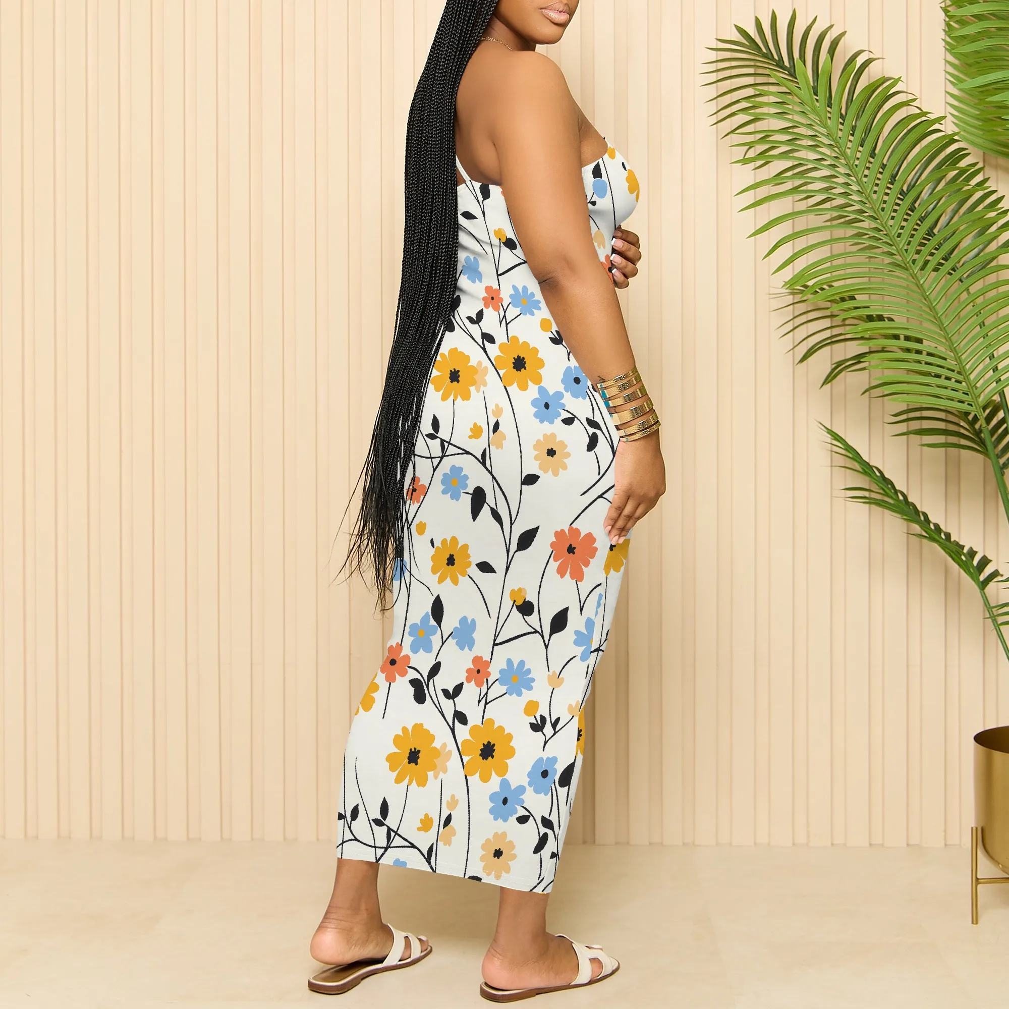 Zebra Stripe พิมพ์สปาเก็ตตี้ Maxi ชุดเดรสแขนกุดเซ็กซี่ฤดูร้อนชุดคลับ