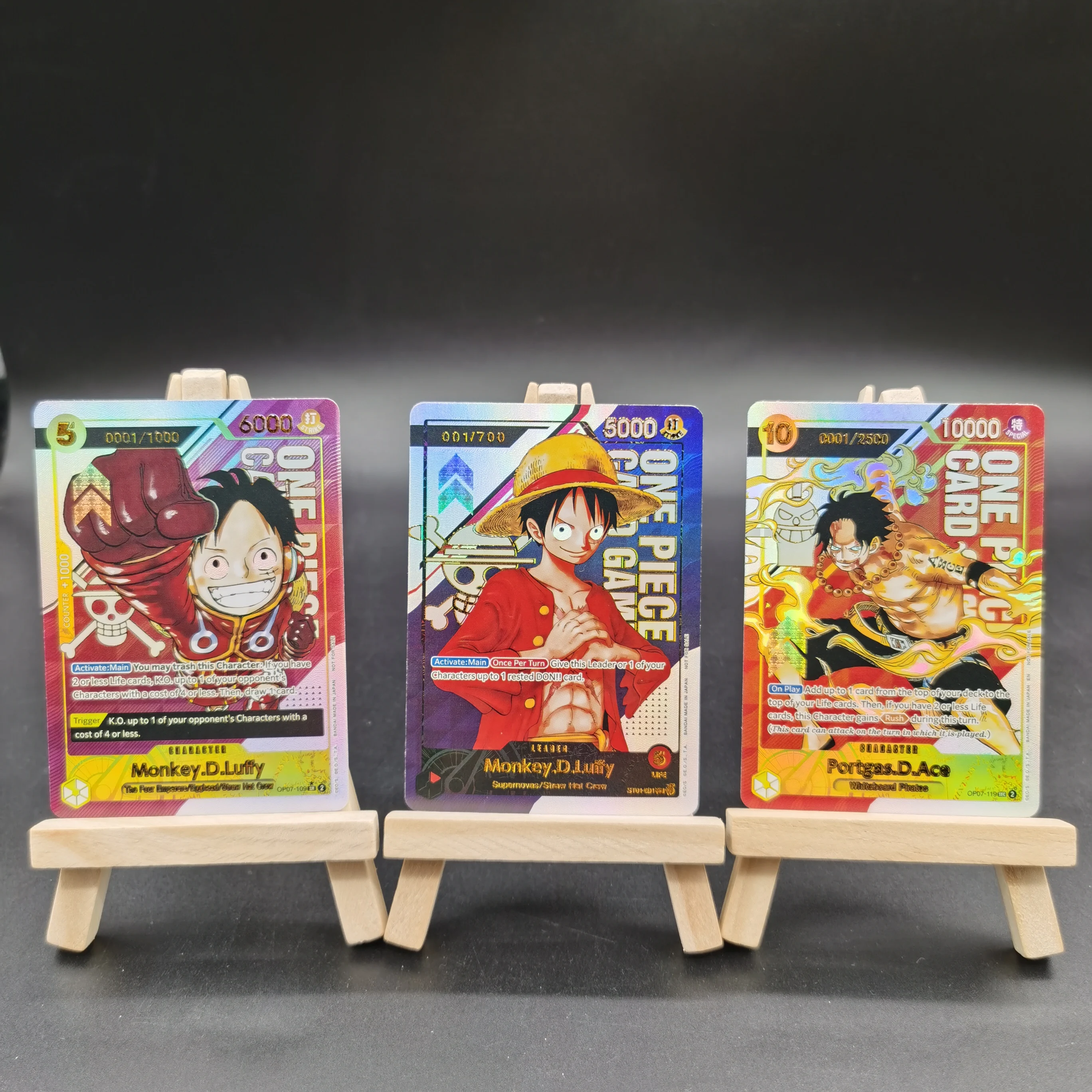 ONE PIECE Sammelkarten Nummernkarte Monkey D. Ruffy Shanks Ace DIY Hochwertiges heißes Stampion Selbstgemachtes Spiel Anime Karten Geschenkspielzeug