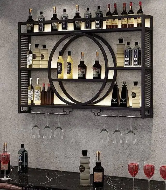 Wall Mounted Wrought Iron Display Rack,wall Mounted Wine Cabinet,restaurant,wall Mounted Shelf,restaurant Bar Counter,wine Rack
