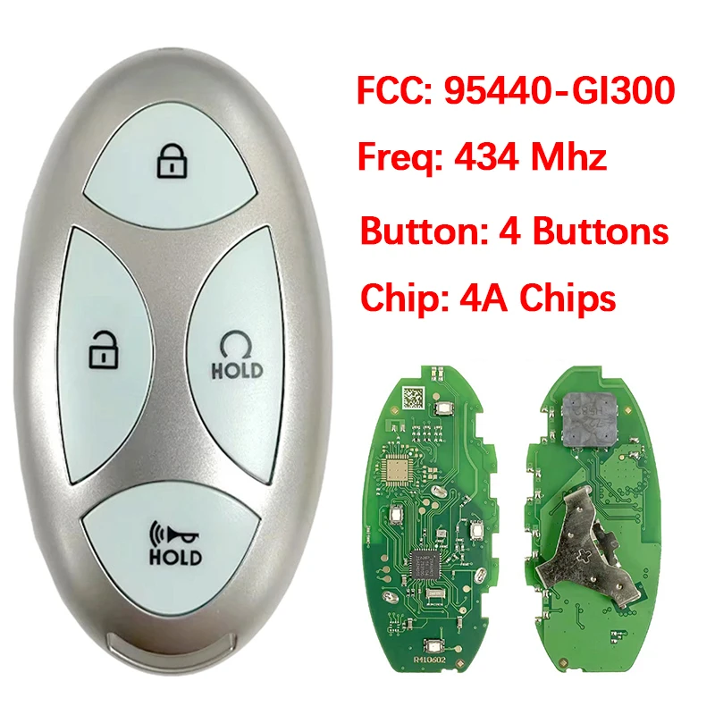 

CN020487 Aftermarket Smart Remote key 4 Buttons FCC TQ8-FOB-4F61M43 PN 95440-GI300 433MHZ 4A Chip For Hyundai Ioniq 5 2024+