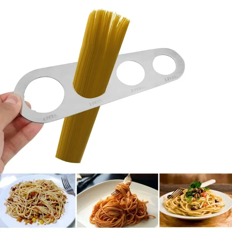 4-Loch-Spaghetti-Messgerät aus Edelstahl, Spaghetti-Messwerkzeug, Nudelmessung, Portionskontroll-Gadgets, Küchenzubehör