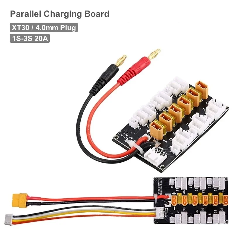 

XT30 / 4.0mm Plug Lipo Battery Parallel Charging Board 1S-3S For RC Racing Drone Car IMAX B6 Balance Charger Parts