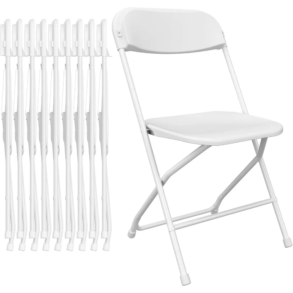 White Folding Chairs, Plastic Folding Chairs, Indoor and Outdoor Portable Commercial Chairs, Dining Room School Party Chairs