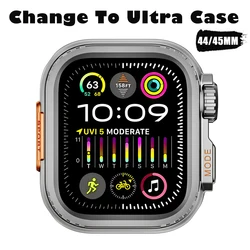 Metal Bumper Case For Apple Watch 45mm 44mm Protector Frame Cover For iWatch Series 9 8 7 6 5 4 SE Change To Ultra 2 49mm