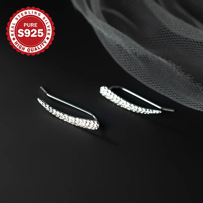 

1pair of U-shaped S925 silver earrings, featuring a new niche design for women with a cool and elegant style, and hypoallergenic