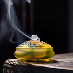 Glass Incense Burner Three-legged Glass Home Creative Incense Burner Decoration Antique Buddha Incense Burner