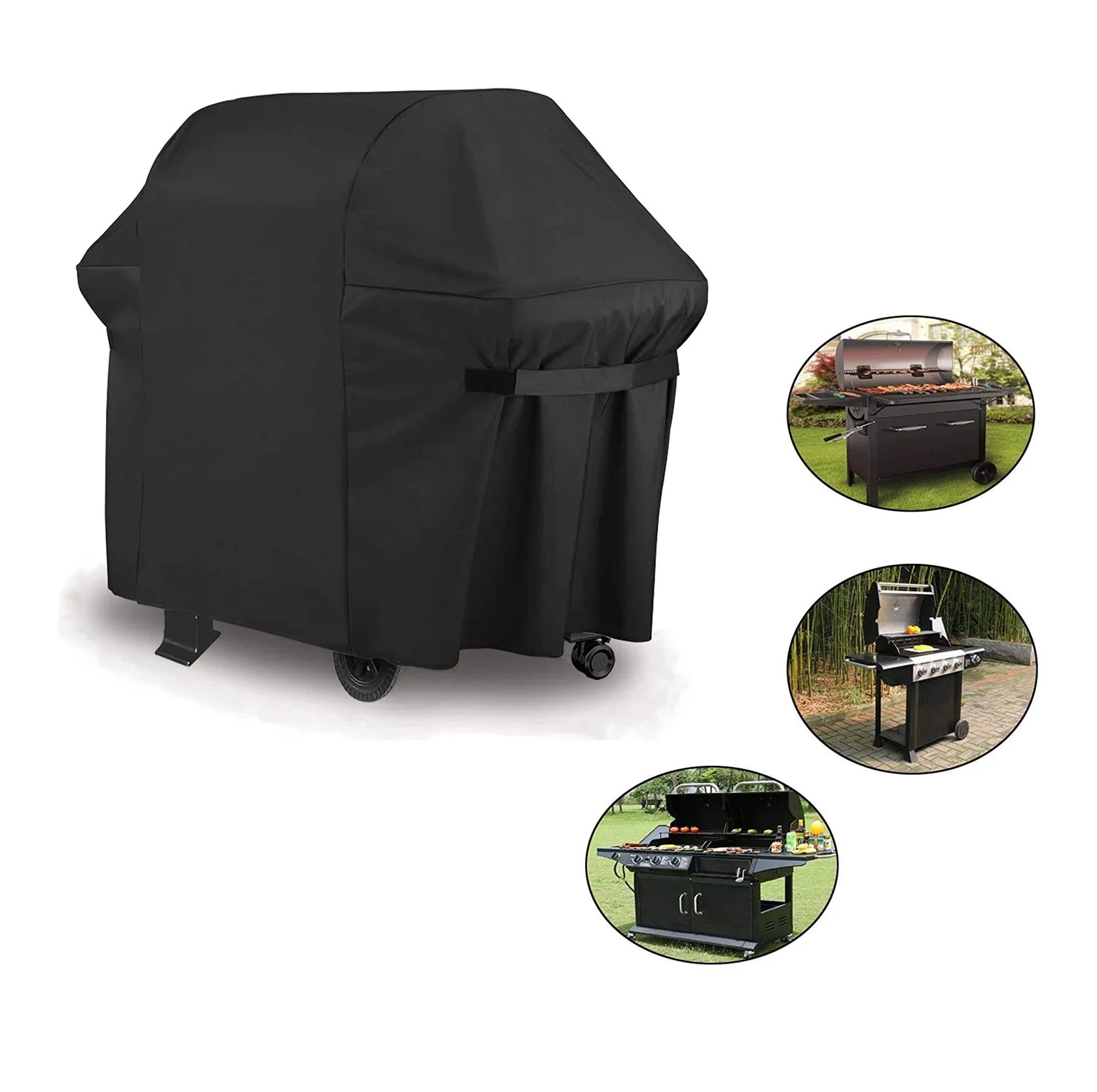 BBQ Grill Cover Waterproof Anti-Dust Outdoor Barbecue Cover Heavy Duty Charbroil Grill Cover 8 Sizes Black BBQ Accessories