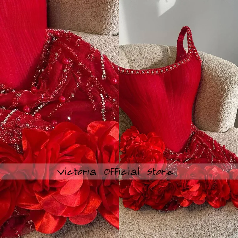 

Delicate Cocktail Dress Spaghetti Straps Rhinestones 3D Flower Scoop Short Party Dresses Vestidos De Festa Customized