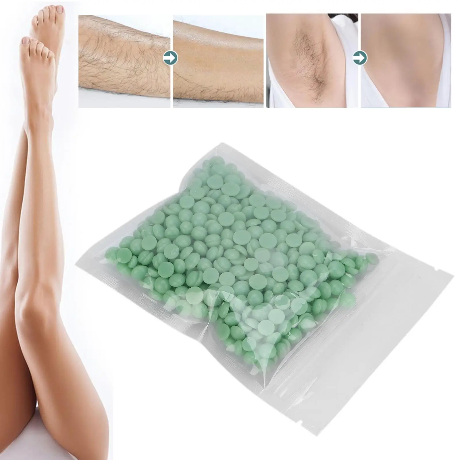 Gentle Hard Wax Beans Hair Removal for men & Women - for face , Arms, Chest, Legs, Underarms, for home Use