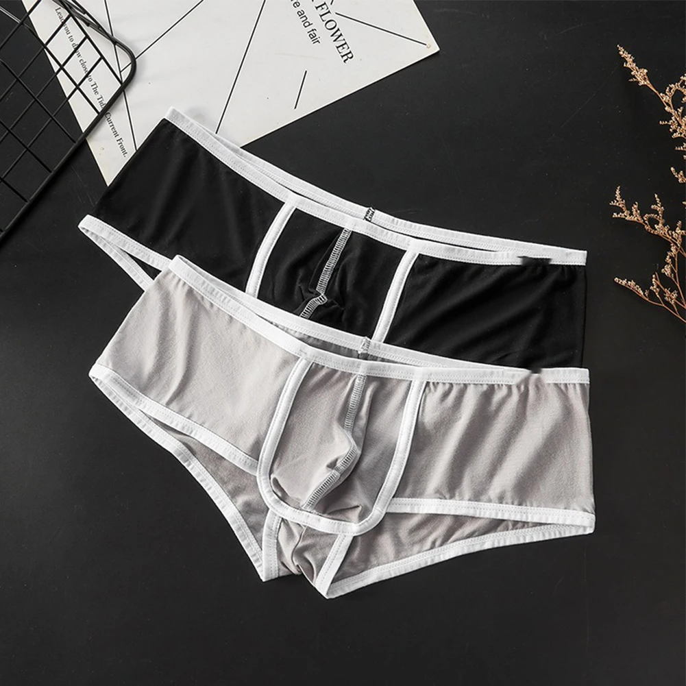 

1pc Fashion Men Mini Boxer Briefs Sexy Sports Casual Underwear Seamless Soft Bulge Pouch Man Panties Shorts