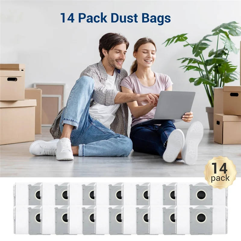 Promozione! 14 sacchetti per la polvere, per Ecovacs Deebot X8 Pro Omni/T50 Pro Max Omni/T80 Omni/Yeedi S14 Plus, sacchetti di ricambio grandi da 3,5 litri