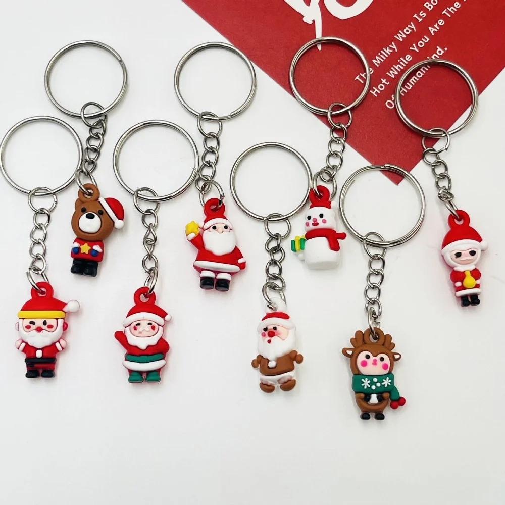 Personalized Cute Plastic Metal Kawaii KeyChain Charms Kids Car Animal Doll Keyring Soft Rubber Deer Bear Child Key Chain Gifts - Detail 1