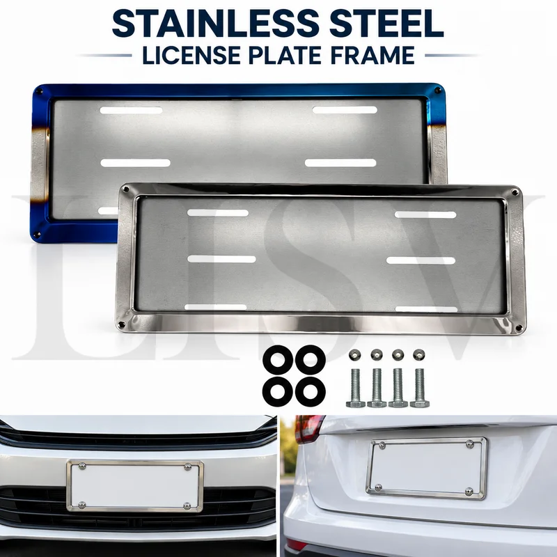 Factory Direct Automotive Modification Stainless Steel License Plate Holder Frame, Philippines Southeast Asia Hot Sale