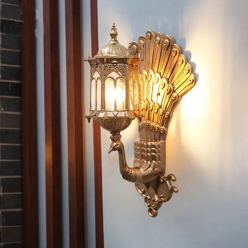 

Outdoor Courtyard Pillar Entrance Waterproof Terrace Retro Courtyard Villa Exterior Wall Balcony Courtyard Wall Lamp