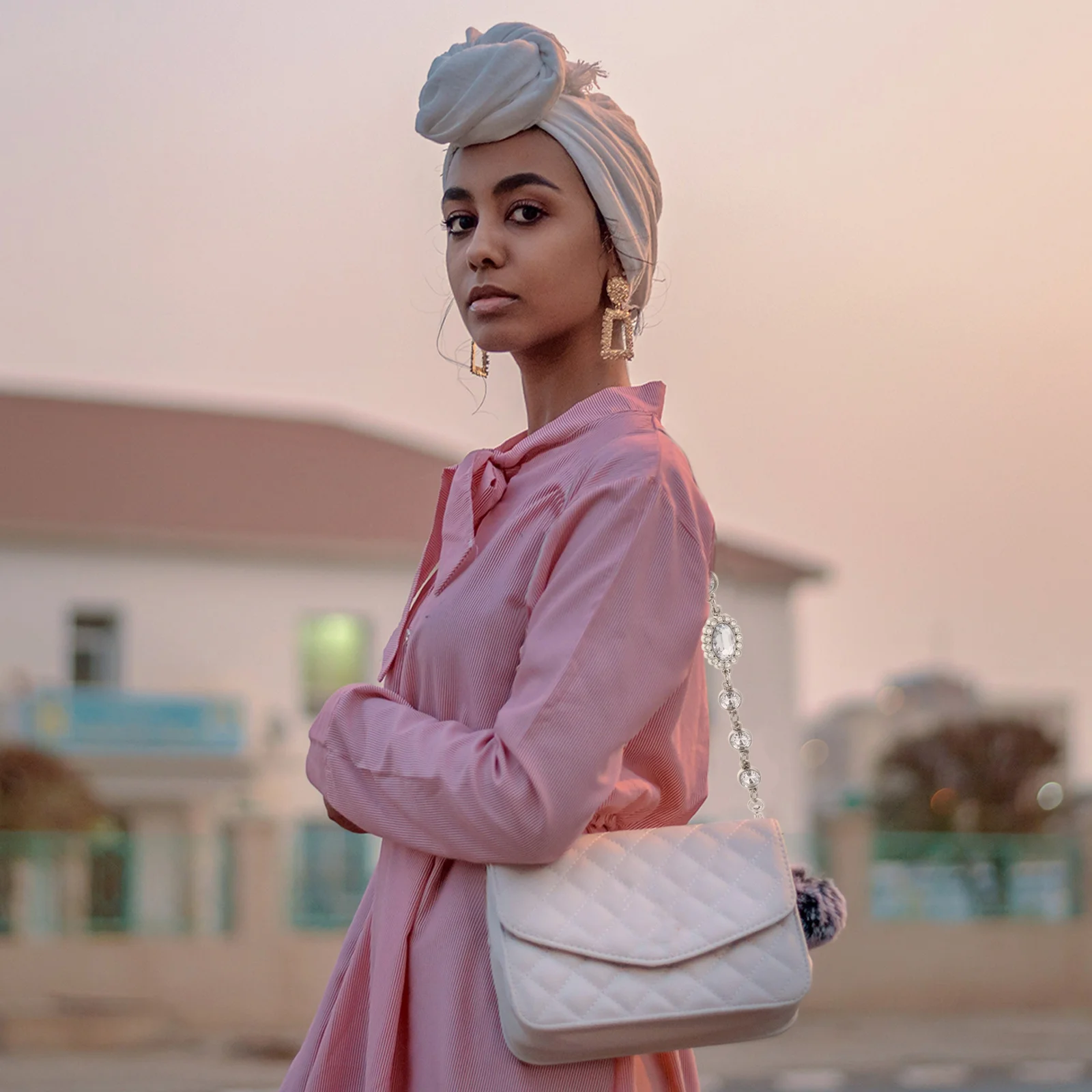 الفاخرة حجر الراين حقيبة سلسلة استبدال حزام لحقيبة اليد الكتف مخلب DIY مقبض ملحق أنيق حقيبة صغيرة ديكور