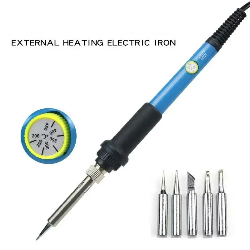 Электрический паяльник с регулируемой температурой, 60 Вт, вилка европейского стандарта 220 В/американского стандарта, сварочный утюг 110 В, сделай сам, для ремонта