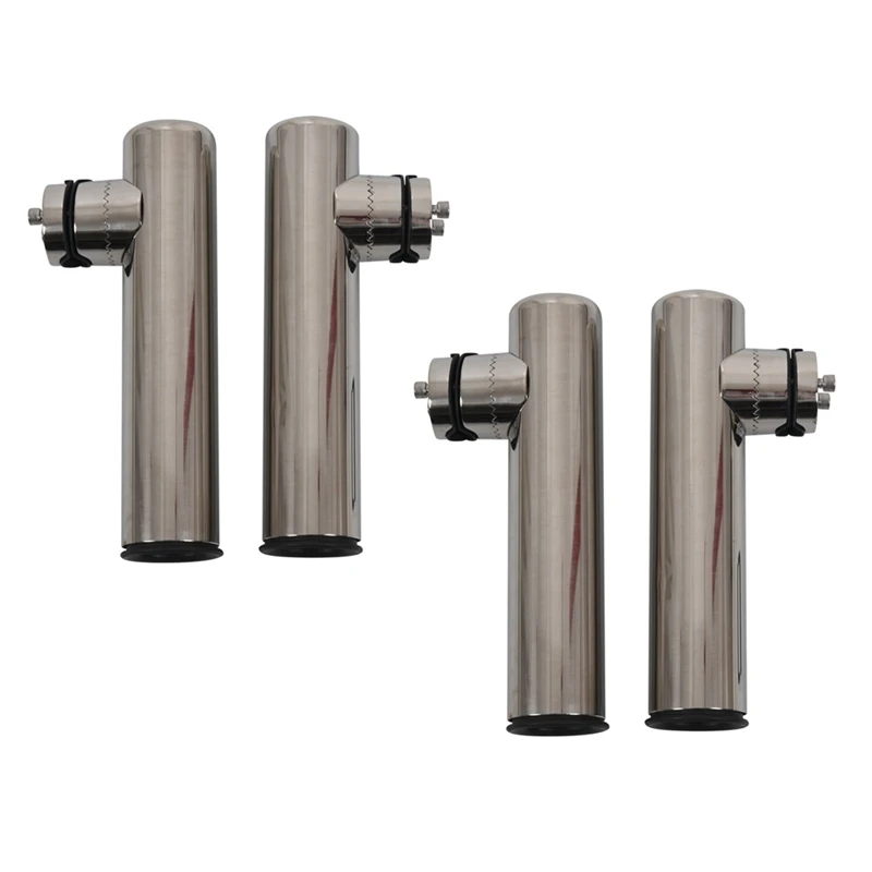 

4Pcs Boat Stainless Steel Clamp On Fishing Rod Holder Rails 7/8 Inch To 1 Inch Tube Stainless Steel Rod Frame 19Mm-26Mm