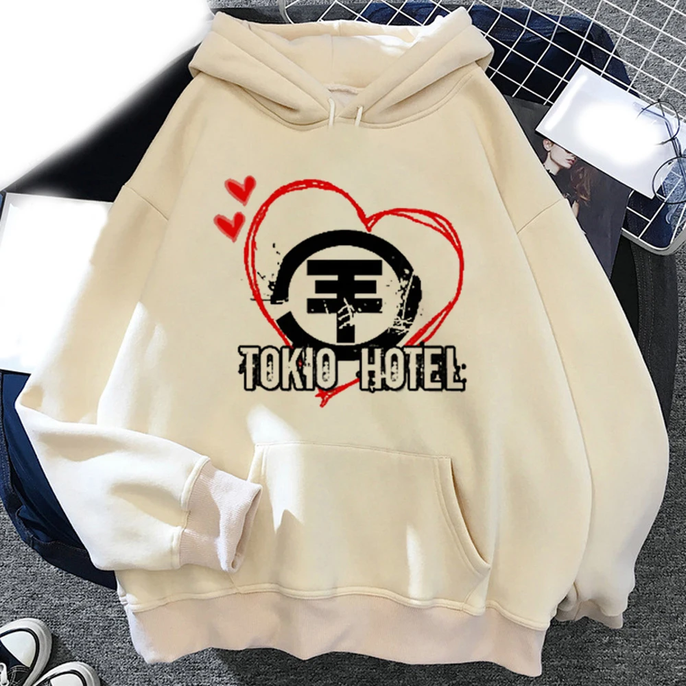 Tokio Hotel Hotels Rock Band Męska bluza z kapturem Moda męska i damska Prosty sweter z długim rękawem Trend uliczny Duża bluza