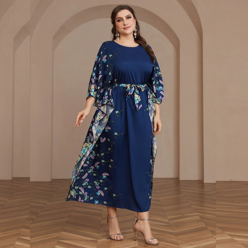 

Plus Size Kaftan Summer Women Loose Party Dress Dubai Abaya Turkey Robe Arabic Femme Musulman Vestidos Eid Ramadan Djellaba Gown