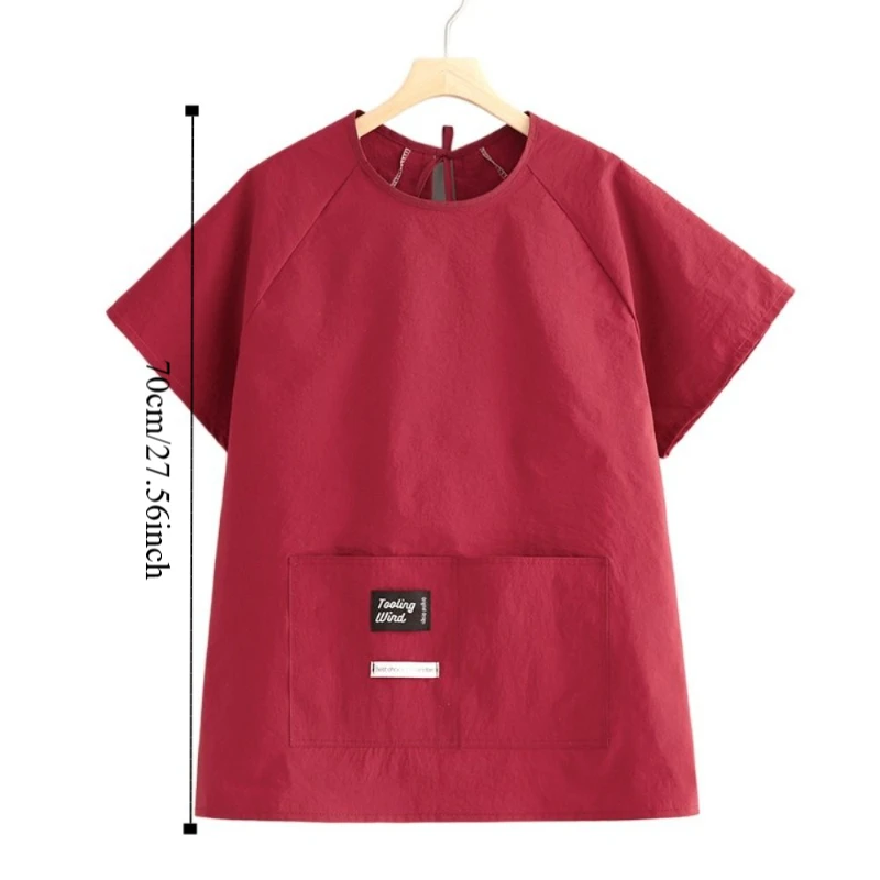 Durable Waterproof Short Sleeved Apron Solid Color Soft Cooking Apron Comfortable Oilproof Half Sleeved Work Clothes Baking