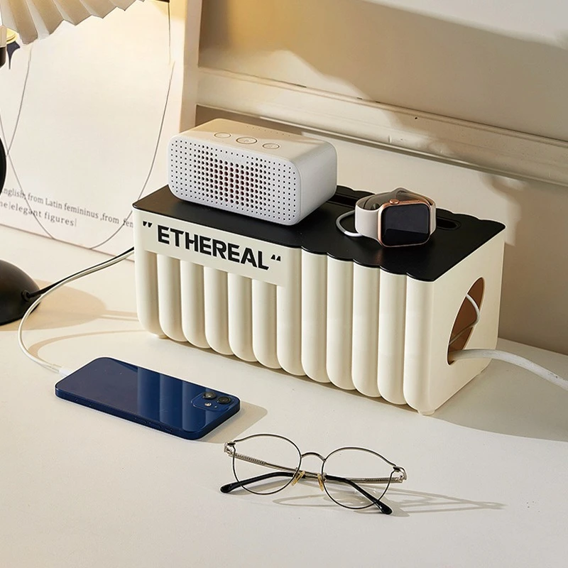 플러그 보드 보관함 플라스틱 정리함 코드 박스 소켓 플러그 전원 데스크탑 코드 박스 코드 보관 스탠드