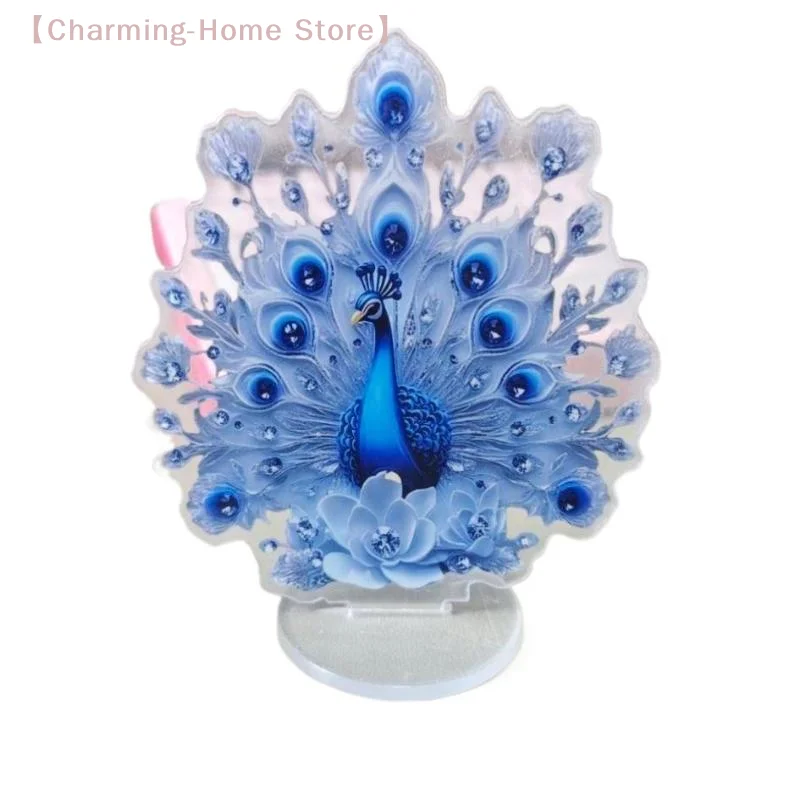 【M】Dekorative Pfauenfigur, Schreibtischdekoration für Büro & Zuhause, Einweihungsgeschenk, Elegante Vogelskulptur-Dekoration