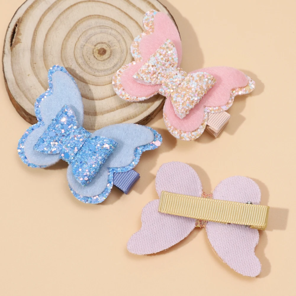 Glitter Butterfly Bow Hair Clips para crianças, grampos de cabelo para meninas, Kids Headwear, Acessórios para bebês, presilhas, 36 pcs por lote