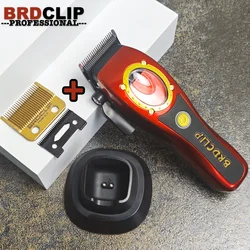 BRDCLIP BRD100 Set di lame Barbiere elettrico professionale 8000 giri/min Motore spazzolato 4500 MAH Cordless Gradient Clipper con base Trimmer