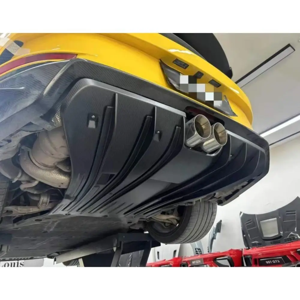 For Porsche 911 992 Body Parts Stylish New Dry Carbon Fiber Rear Bumper Lower Guard and Engine Splash Guard