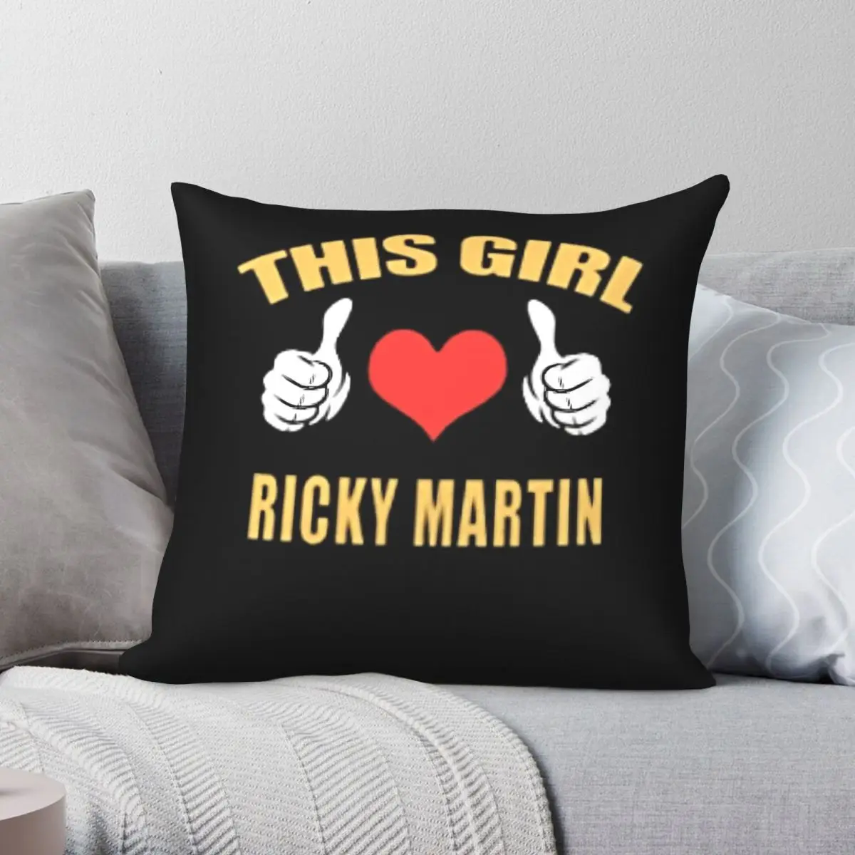 This Girl Ricky Martin Square Pillowcase Polyester Linen Velvet Pattern Zip Decor Sofa Cushion Cover