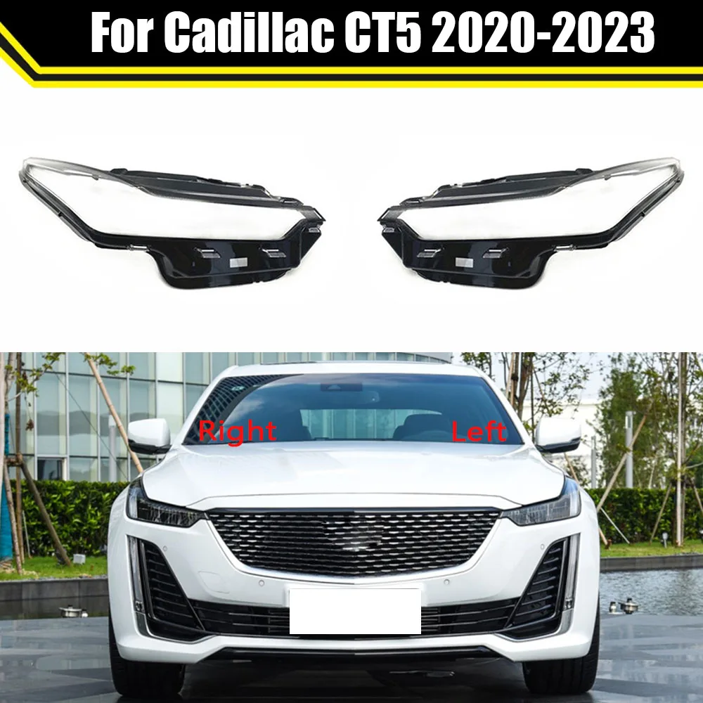 

Car Headlight Cover Headlamp Shell Transparent Lampcover For Cadillac CT5 2020 2021 2022 2023 Auto Lampshade Case Lamp Caps